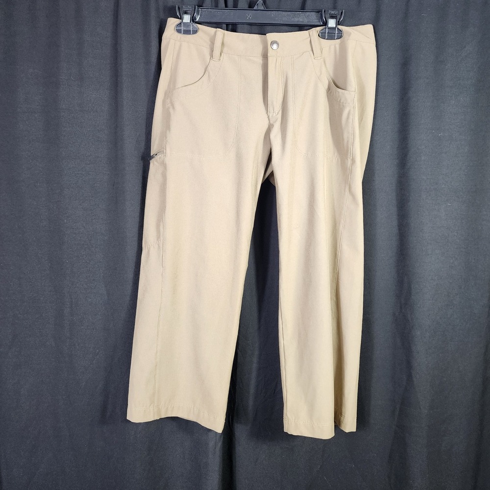 Patagonia Quandary Hiking Pants Womens 6 Tan Khaki Cropped Straight Leg Stretch